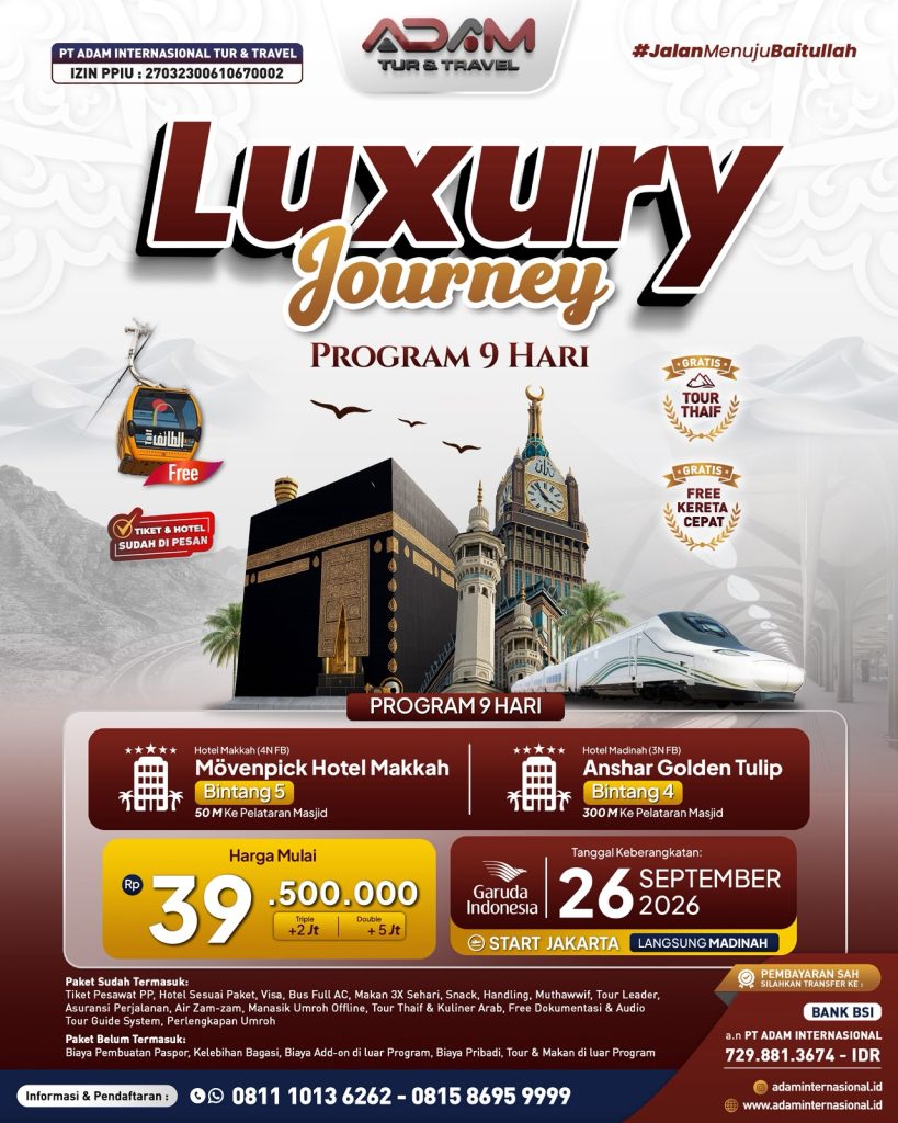 Program umroh 9 hari luxury
